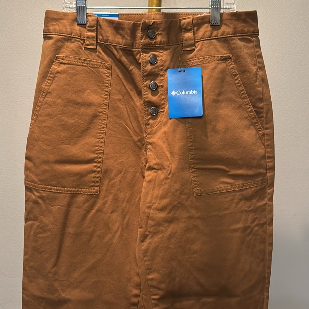 Columbia women’s brown straight leg khaki button fly pants NWT 10 - Picture 4 of 10